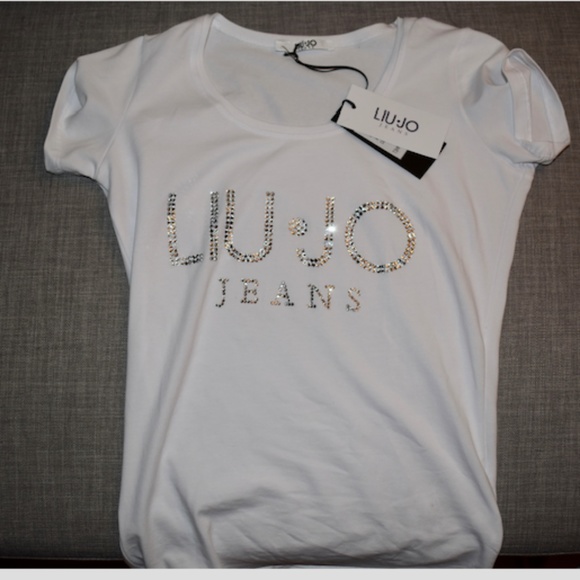 Liu Jo | Tops | Liu Jo Jeans White Tshirt | Poshmark